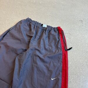 Nike Men's Grey Red Track Pants Zipper Ankle Athletic Joggers S
